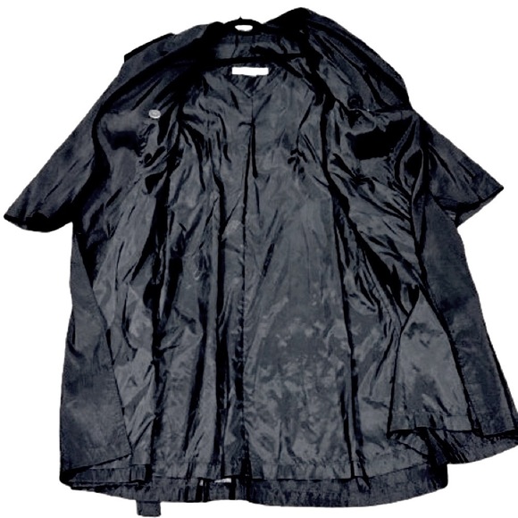 🧥🖤 BREM RAINWEAR Vintage Black Maxi Trench Coat | 3X‎ Belted Double-Breasted - Picture 3 of 6